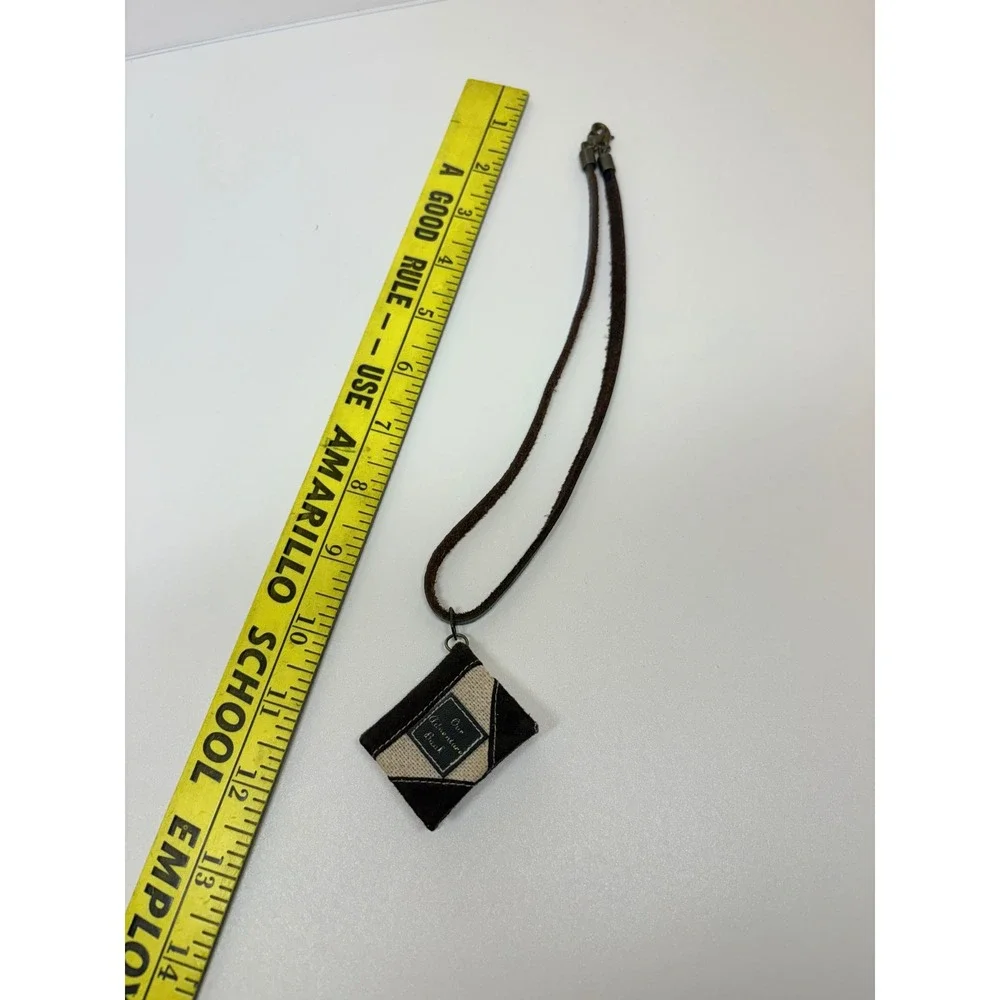 Our Adventure Book Miniature Journal Pendant Necklace Brown Suede Burlap